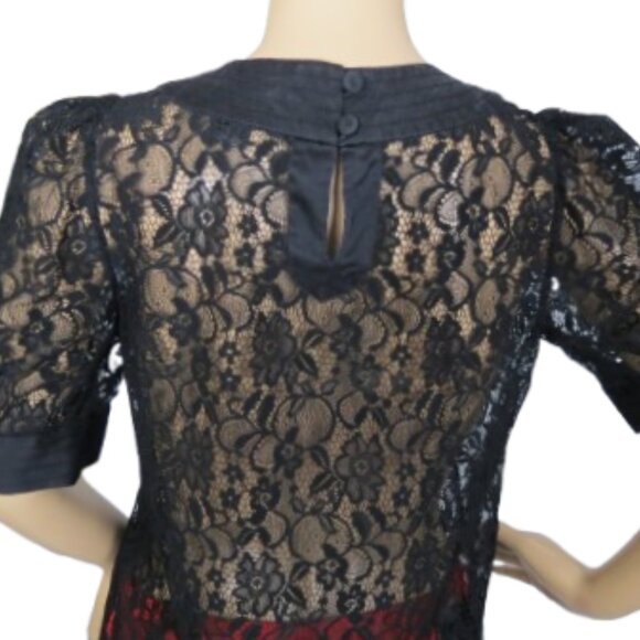 Marc Jacobs Black Sheer Lace Top - Picture 5 of 7